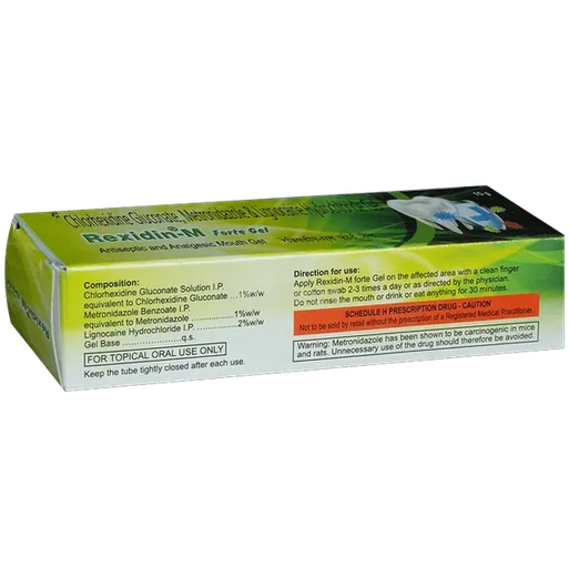 rexidin m forte gel 15 gm